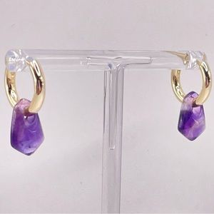 Kendra Scott Insley Huggies with genuine amethyst removable charm